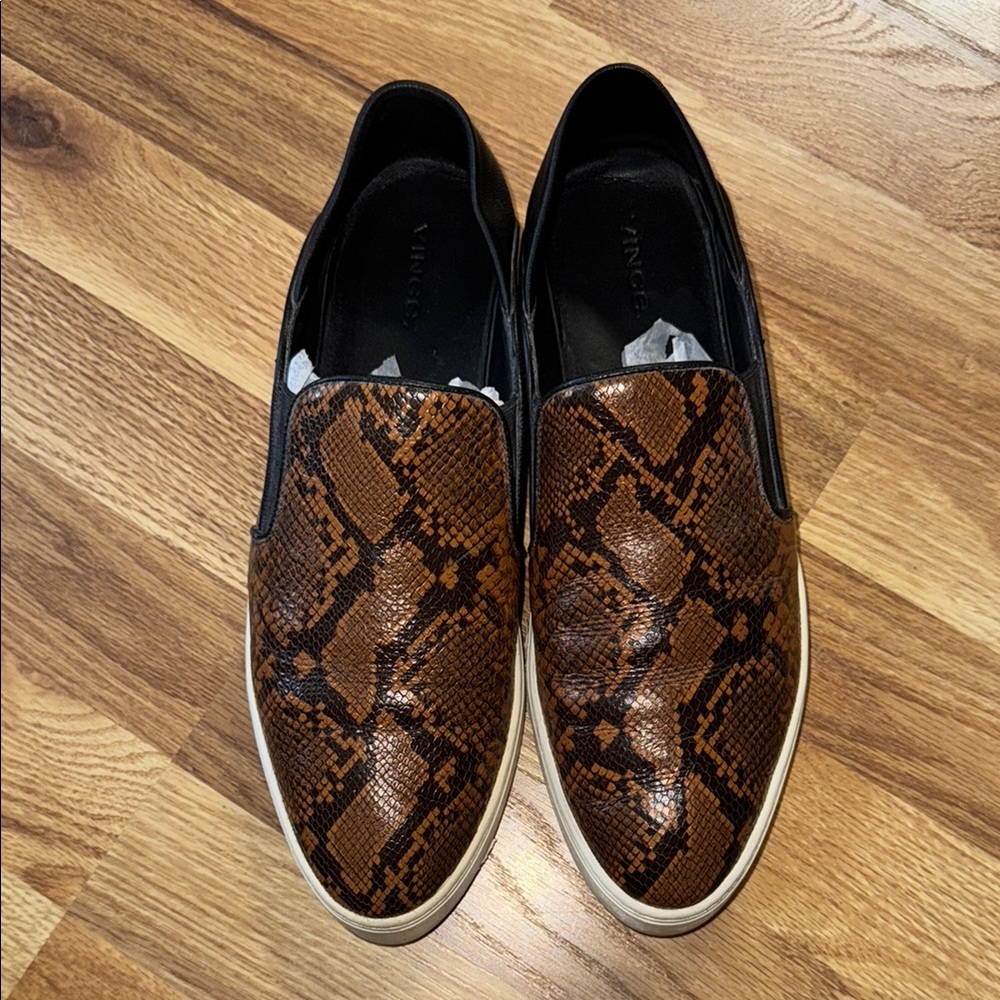 Vince Brown and Black Loafers Slip-Ons